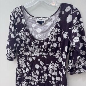 American Eagle Purple Floral Babydoll Y2K Top Women's Medium